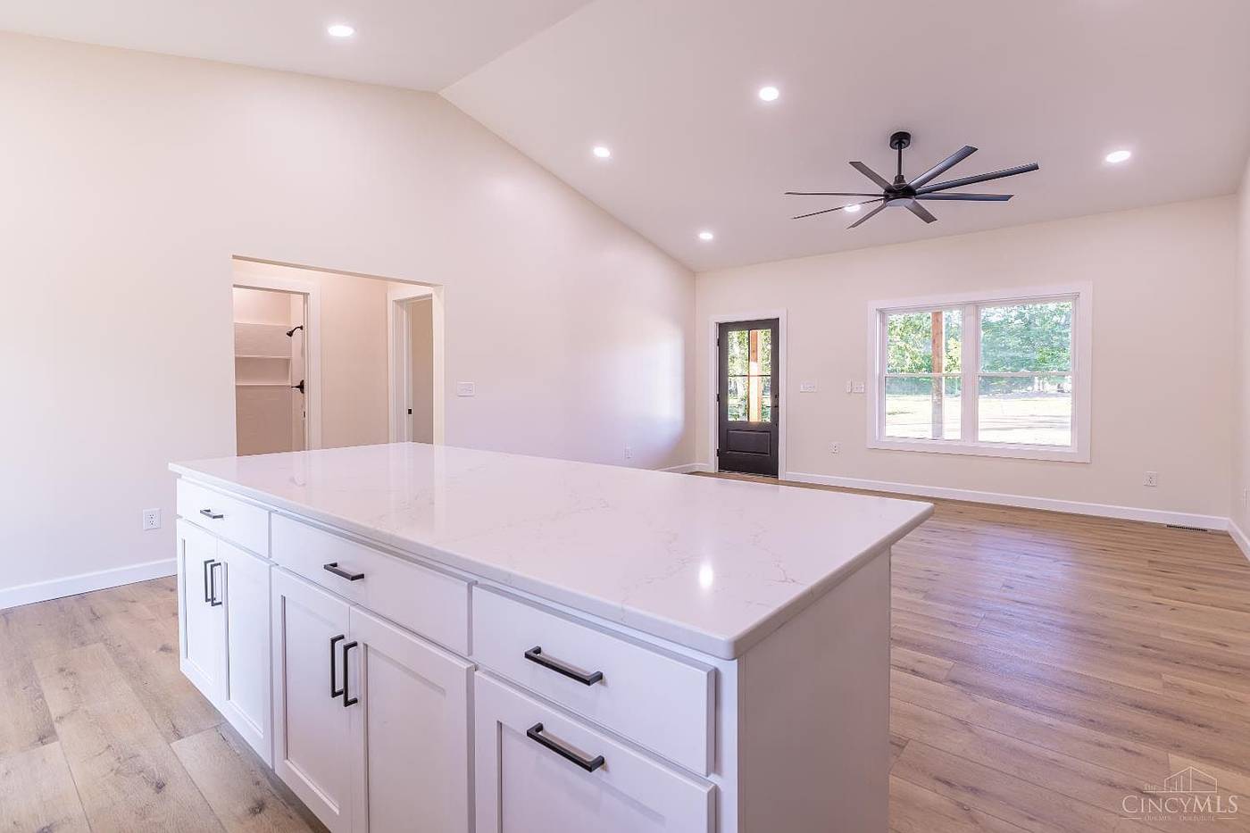 Open great room of a Legacy Developments custom home
